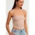 Geribbelde vierkante hals crop top