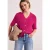 Street One Dames Vest met korte mouwen, V-hals en structuur in Pink