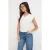 TRENDYOLMİLLA Dames Ecru Effen Kort Regular fit T-shirts