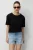 Oversized Geribbelde Ronde Hals T-Shirt