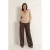 Claudia Sträter flared high waist cargo broek donkerbruin