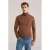 WE Fashion coltrui met wol fijn gebreid bruin