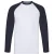 Fruit of the Loom Heren Valueweight Baseball T-shirt met lange mouwen (Witte/diepe marine)