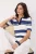 TRENDYOLMİLLA Dames Donkerblauw Gestreept Kort Getailleerd Blouses