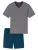SCHIESSER Pyjama kort ‘ Comfort ‘  donkerblauw / rood