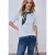 Street One Dames Shirt met korte mouwen en gestructureerde strepen in Blauw