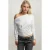 Asymmetrische Kraag Lange Mouw Elastische Gebreide T-shirt