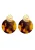 ELLI Oorbellen ‘Geo’  bruin / goudgeel / goud