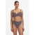 Beachlife high waist bikinibroekje met textuur blauw/bruin