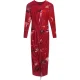 Ted Baker Jazzy Bodycon Mesh Gathered Red Midi Dress