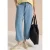 7/8 High Waist broek met wijde pijpen in een gewassen look