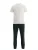 Dagi Pyjama lang  lichtgrijs / spar / wit
