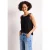 Street One Dames Top met ronde hals en schouderdetails in Zwart