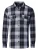 Donkerblauw geruit overshirt Casa Moda knoop sluiting