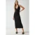 Slim Fit V-hals Basis Midi-jurk