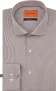 Suitable Twill Overhemd Extra Lange Mouw Streep Bruin