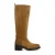 Manfield – Dames – Donkere beige suède hoge laarzen –