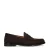 Manfield suède loafers met crocoprint bruin