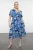 Trendyol Curve Dames Blauw Bloemen Maxi Kort Casual A-lijn Grote maten Jurk