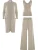 YOU LOOK PERFECT Huispak ‘LOUNGEWEAR SET  – Cardigan Blossom & Top Blossom & Pants Bailey’  taupe