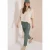 Cecil Dames Slim Legs broek van linnenmix in Groen