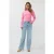 EsQualo Sweater Rib Basic Knit Rose