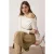 Trendyol Curve Dames Ecru Gestreept Lang Getailleerd Grote maten Blouses