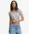 Bardot Off-shoulder Top Slanke Pasvorm Blauw