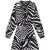 The Kooples Zebra Print Dress Black White
