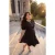 Trendyol Curve Dames Zwart Effen Midi Kort Stijlvol/Avond Skater Grote maten Jurk