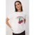 TRENDYOLMİLLA Dames Ecru Grafisch Kort Oversized T-shirts