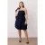 Trendyol Curve Dames Donkerblauw Effen Kort / Mini Mouwloos Casual Skater Grote maten Jurk