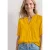 Street One Dames Blouse met korte mouwen, split in de hals en elastische zoom in Geel