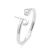 Luxenter 925 Sterling zilveren ring met gerhodineerde briljant zirkonia – Alfabet