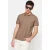 TRENDYOL MAN Heren Bruin Effen Kort Regular fit Poloshirts