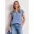 Street One Dames Shirt met losse schouders en gespleten hals in Blauw