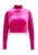 Faina Glittershirt van stretchfluweel Dames roze