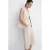 Mango wide leg regular waist bermuda short met krijtstreep lichtgeel