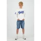 Raizzed regular waist short dark blue denim