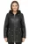 Zwarte leren parka voor dames met afneembare borg capuchon en trenchcoat – Emilia