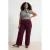 Trendyol Curve Dames Bordeaux Effen Wijde pijp Hoge taille Grote maten Jeans