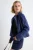 TRENDYOLMİLLA Dames Donkerblauw Effen Oversized Trenchcoats
