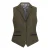 Dames olijfgroen getailleerde tweed gilet met visgraatmotief