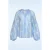 Azure Silk geborduurde blouse in lichtblauw