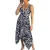 AX Paris Midi-jurk met plooien en zebraprint voor dames (Marine/Crème)