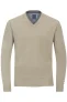 Redmond Casual Regular Fit Trui V-hals beige, Effen