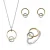 Orphelia ‘Antoine’ Dames 925 Sterling Zilveren Set: Ketting + Oorbellen + Ring – Zilver/Geelgoud SET-7503/1
