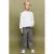 Mango Kids straight leg jeans met borduursels en sterren – grey denim