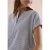 Cecil Dames Blouse met gespleten hals in seersucker kwaliteit in Blauw