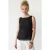 Mouwloze Poplin Blouse Met Striksluiting